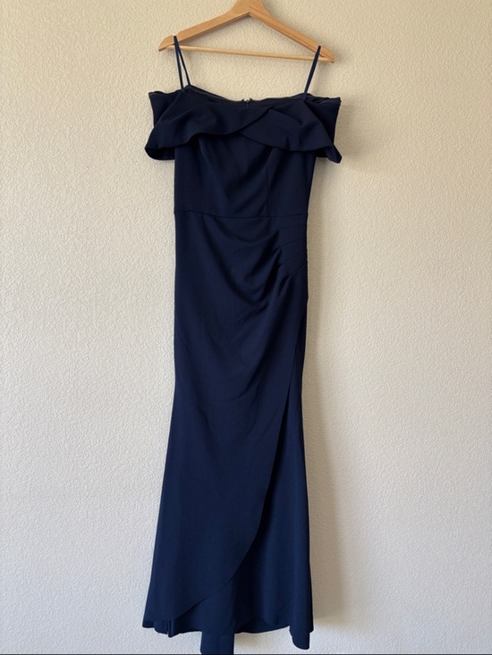 Xscape Dresses & Skirts - Xscape Off The Shoulder Scuba Crepe Evening Gown With Ruffled Neckline